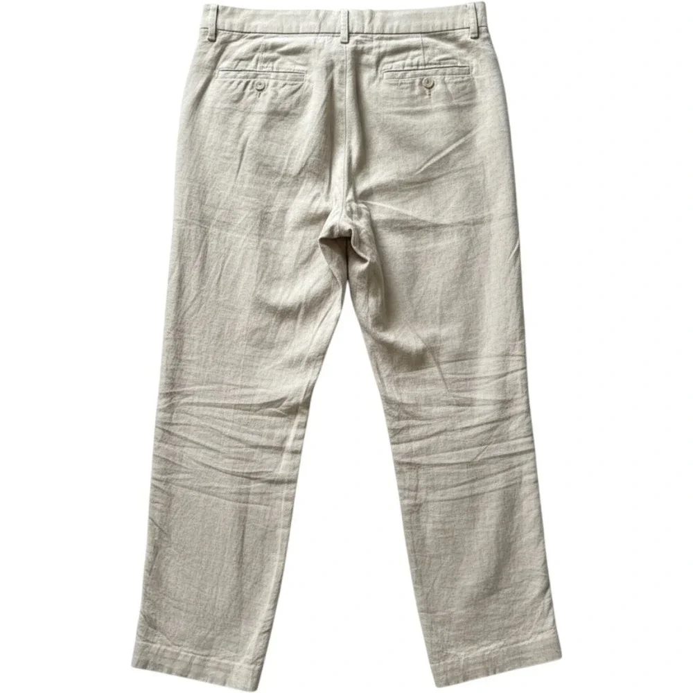 Banana Republic 100%Linen Vintage Old Money Country Club Straight Leg Pant 35x30